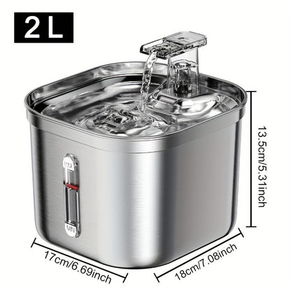 Cat Water Fountain, Stainless Steel Pet Water Fountain For Cats Inside, 3 Filters&Ultra-Quiet Pump, 73oz Automatic Dog Dispenser Water Bowl, Multiple Pets Water Fountain
